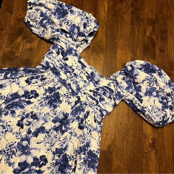 Abercrombie & Fitch The A&F Emerson Poplin Puff Sleeve Mini Dress Small Floral - Picture 4 of 14